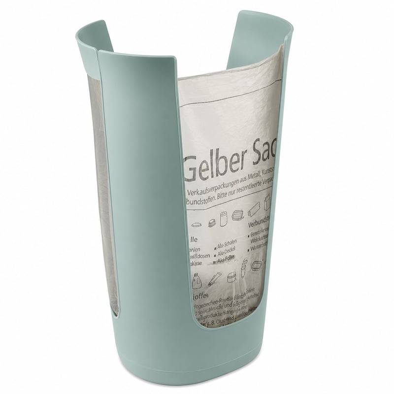 Rotho Fabu stojan na vrecia žltý bez veka, recyklovaný plast (PP), zelený, 40x40x62,1 cm – nekompletný (chýba veko, stav: pozri 2. obrázok)