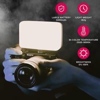 Ulanzi 200 LED videólámpa 5000mAh akkuval, állítható színhőmérséklettel, DSLR-kompatibilis 2