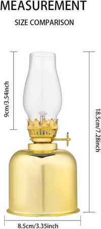 Petróleumlámpa tükrös üvegtalapzattal, 18,5 cm-es asztali dísz 6