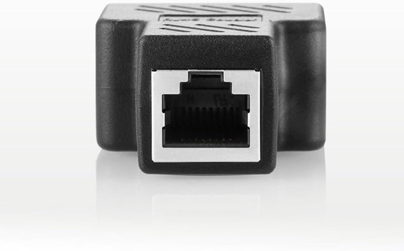 Arany RJ45 Ethernet Elosztó Adapter - Dupla Aljzatú HUB