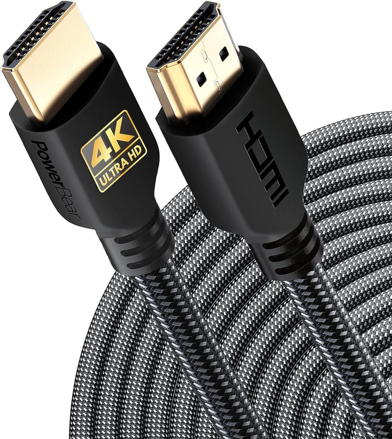 PowerBear 4K HDMI kábel 15m, arany csatlakozós, nylon fonott