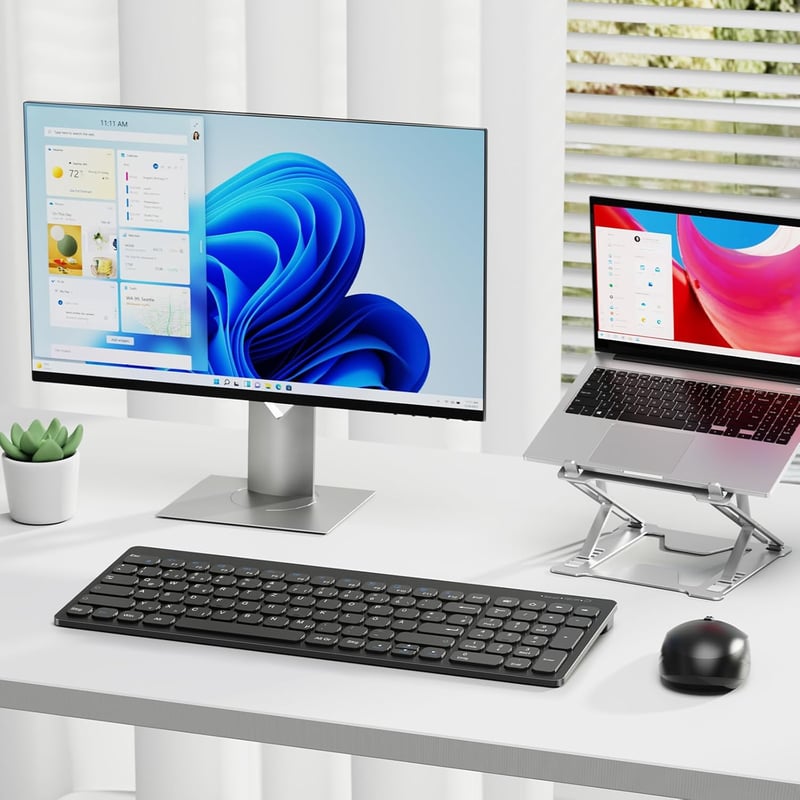 OMOTON vezeték nélküli billentyűzet és egér szett, Windows kompatibilis, QWERTZ, fekete
