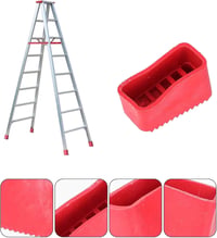 NIYATA Univerzális Létra Csúszásgátló Talp Szett - 4 db Piros Gumi Védőtalp Létrákhoz, Otthoni Munkákhoz, 5,5 x 3,8 x 2,5 cm 3