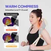 HuBDIC Mini Shiatsu Nyakmasszírozó - Vezeték Nélküli Melegítő Funkcióval, 3D Mély Szöveti Masszázs, Hordozható Váll- és Hátmasszírozó, Elefá 4