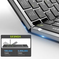 seenda Összehajtható Bluetooth Billentyűzet Érintőpaddal - Újratölthető Vezeték Nélküli Billentyűzet 3 Bluetooth Csatornával, Német QWERTZ,  9