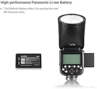 Godox V1-S TTL Vaku Sony Kamerákhoz - Kerek Fejű Vakuegység 2.4G 1/8000s HSS 76W Speedlite 2600mAh Li-Ion Akkumulátorral EU plug 3