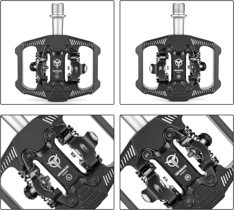 Shimano SPD kompatibilis, kétoldalas MTB pedál, széles platformmal - GEWAGE