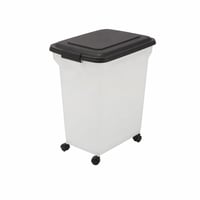Iris Ohyama ATS-L Recipient etanș pentru hrană uscată cu roți, 45 L / 15 kg, negru, fără BPA — fără cupă de măsurare (stare: vezi a 2-a poză) 1