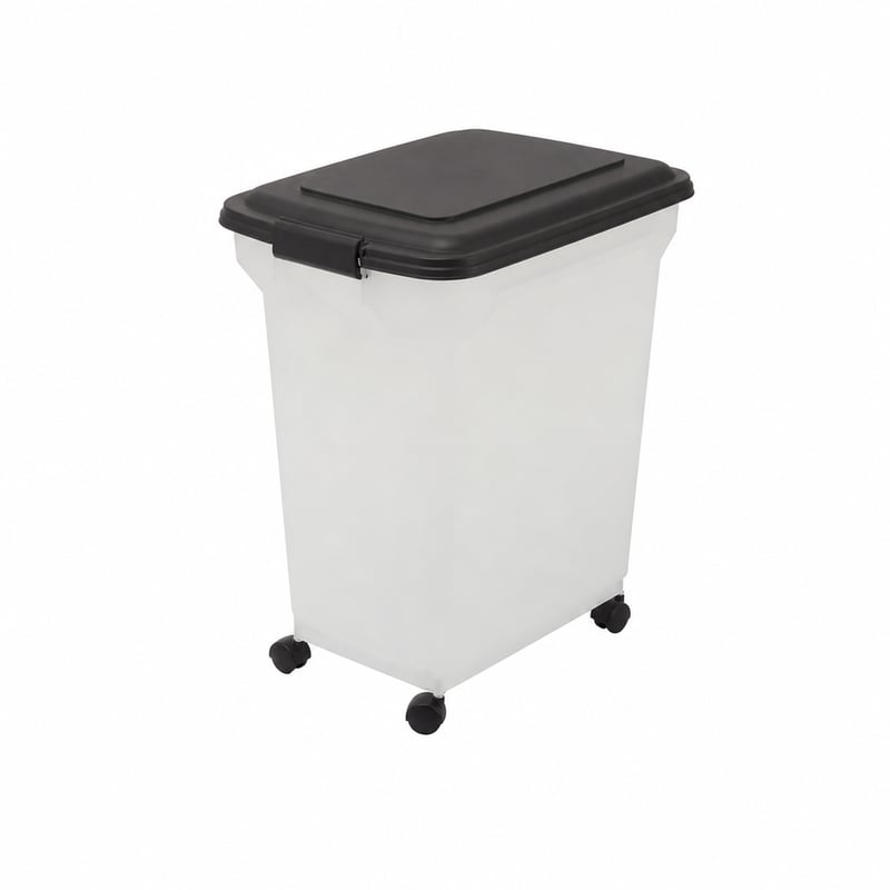 Iris Ohyama ATS-L Recipient etanș pentru hrană uscată cu roți, 45 L / 15 kg, negru, fără BPA — fără cupă de măsurare (stare: vezi a 2-a poză)