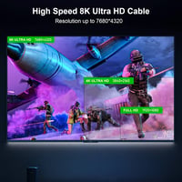 FIBBR 8K Optikai HDMI 2.1 Kábel, 20m, 48Gbps, 8K@60Hz, 4K@120Hz/144Hz, HDR, eARC - PS5, Xbox Series X, PC, TV Kompatibilis 6