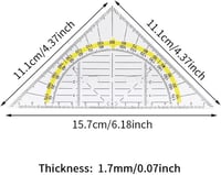 Átlátszó geometriai vonalzó szett - 6 db háromszög rajzeszköz diákoknak 3