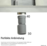 AICA 80 cm-es rozsdamentes acél zuhanyfolyóka, extra lapos padlólefolyó szett szagelzáróval 4