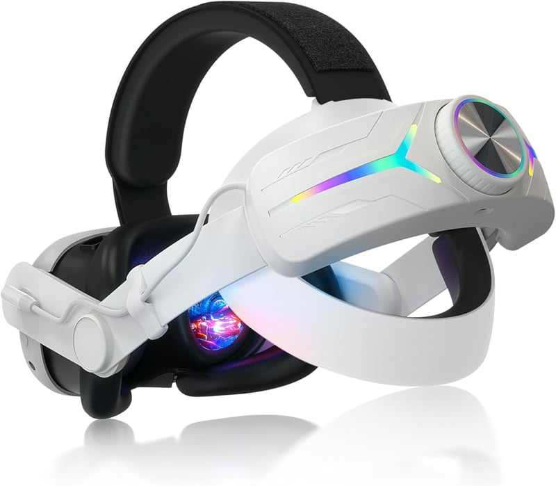 Quest 3 Fejpánt 8000mAh Akkuval, RGB Fényekkel - Gyorstöltés, Kényelmes VR Kiegészítő