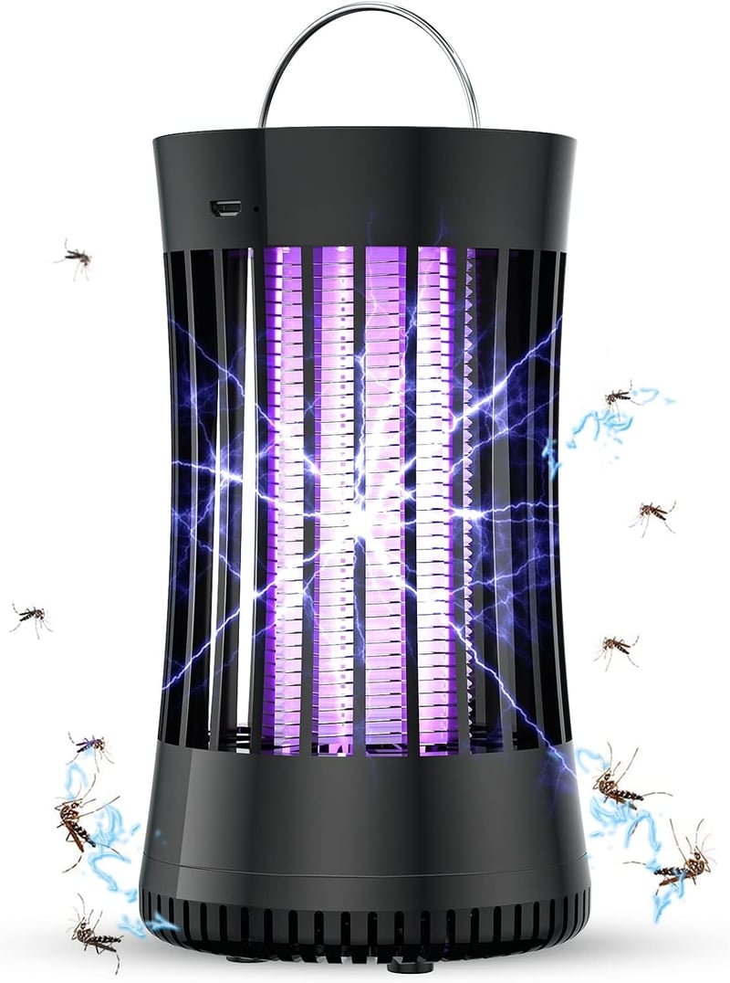 AICase 2 az 1-ben Elektromos Szúnyogirtó Lámpa - Újratölthető UV Rovarcsapda Ventilátorral, Kempingezéshez, Kertbe, Otthonra, 100-150m² Ható