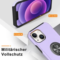 Apple iPhone 14 Mágneses Gyűrűs Tok - Világoslila Szilikon Védőtok 7