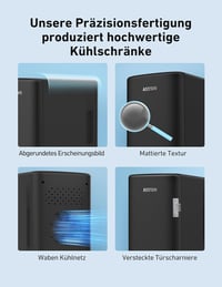 AstroAI 2 az 1-ben Mini Hűtőszekrény, 6L/8 Dobozos, Hűtő-Fűtő Funkcióval, 12V/220V, Autóba, Irodába, Kollégiumba - Fekete 10
