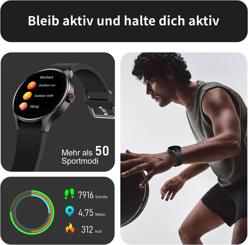 BingoFit AMOLED okosóra telefonos funkcióval, pulzusmérővel és 50+ sportmóddal