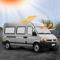 JinsenTGG Napvédő Szélvédőtakaró Renault Master 2010-2023 SWB és Opel Movano - 9 részes Hőszigetelő Alumínium Fólia Napellenző Takaró 3