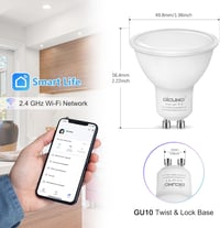 DiCUNO GU10 Okos LED Izzó 5W - WiFi Spotlámpa Alexa és Google Home Kompatibilis, 320LM, Fényerőszabályozható, 16 Millió Szín, Meleg/Hideg Fe 4