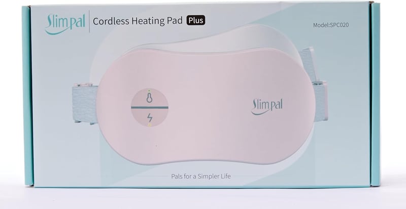Slimpal rózsaszín vezeték nélküli menstruációs melegítőöv, 8 órás üzemidő