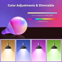 GY Alexa-kompatibilis E27 RGB okosizzó, 14W, Google Home-mal is működik - 1 pc., Wifi-g150-23w 4