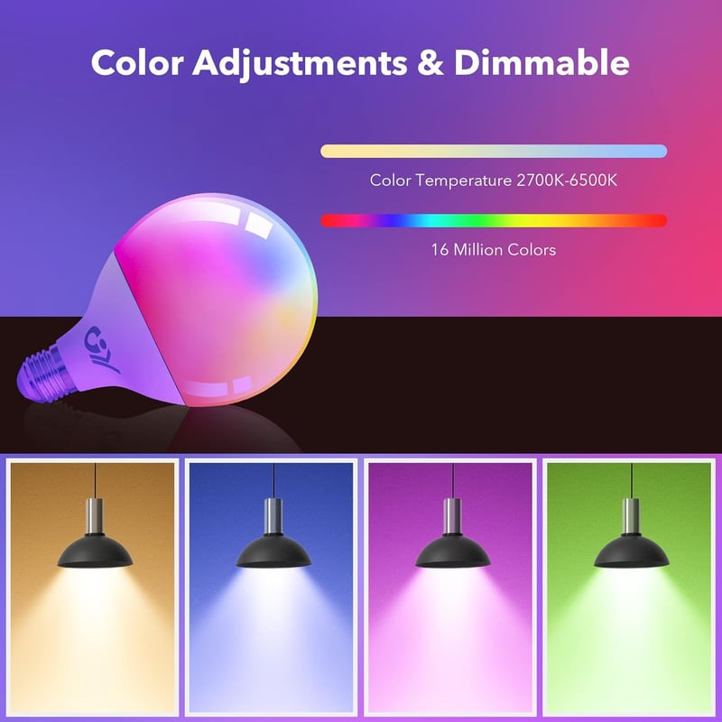 GY Alexa-kompatibilis E27 RGB okosizzó, 14W, Google Home-mal is működik - 1 pc., Wifi-g150-23w