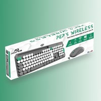 AD ADVANCE PEP'S Vezeték Nélküli Billentyűzet és Egér Szett - Kerek Gombokkal, Csendes Működéssel, 2.4GHz Kapcsolattal, Számgombokkal és Tel 9