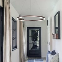 YYUTLUO Modern Kör LED Csillár - Barna Arany, 60 cm, 29W, Távirányítós Fényerőszabályzás, Alumínium-Akril, Nappali Mennyezeti Lámpa 6