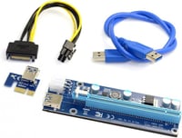 PCI-E Bányászgép Riser Adapter USB 3.0 és SATA Kábellel - Cablecc Erősített 1