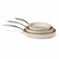 Set de 3 tigăi ceramice antiaderente Amazon Basics — pentru piese/dezmembrare: stare foarte uzată (stare: vezi a doua fotografie) 1
