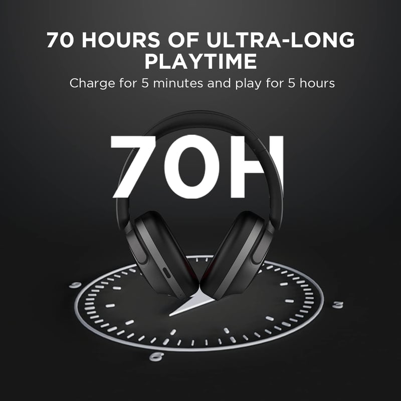 1More SonoFlow Zajszűrős Bluetooth Fejhallgató, 70 Órás Üzemidő, LDAC Hi-Res Vezeték Nélküli Hang, Fülre Illeszkedő, Tiszta Hívások, EQ Beál