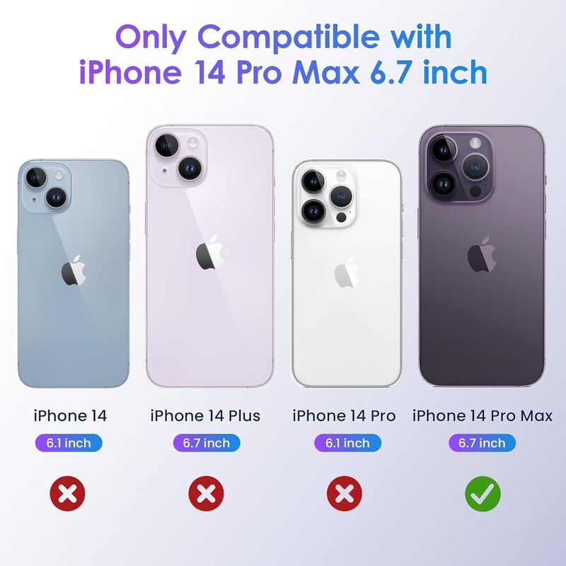 iPhone 14 Pro Max MagSafe-kompatibilis átlátszó tok lila mágneses állvánnyal