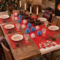 Adventi čarolija: 16x 3D pahuljica + stolnjak + 4x svijećnjak sob + 6x podmetač 1