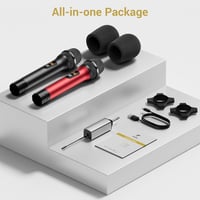 TONOR TW630 Vezeték Nélküli Mikrofon Szett - Dupla UHF Fém Mikrofon Tölthető Vevővel, 60m Hatótáv, Karaoke, Rendezvény, DJ  9