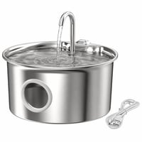 Fântână de apă pentru pisici ATMZIQXR din oțel inoxidabil 2,6 L - Fântână automată silențioasă cu nivel vizibil al apei — Fără cartuș de filtrare (stare: vezi a 2-a poză) 1