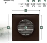 Vent Systems 100mm Kültéri Szellőzőrács 2db - Fürdőszobai Elszívó Fedél - Rovar, Madár és Rágcsálóvédelem - Barna Műanyag Szellőzőnyílás 10c 6