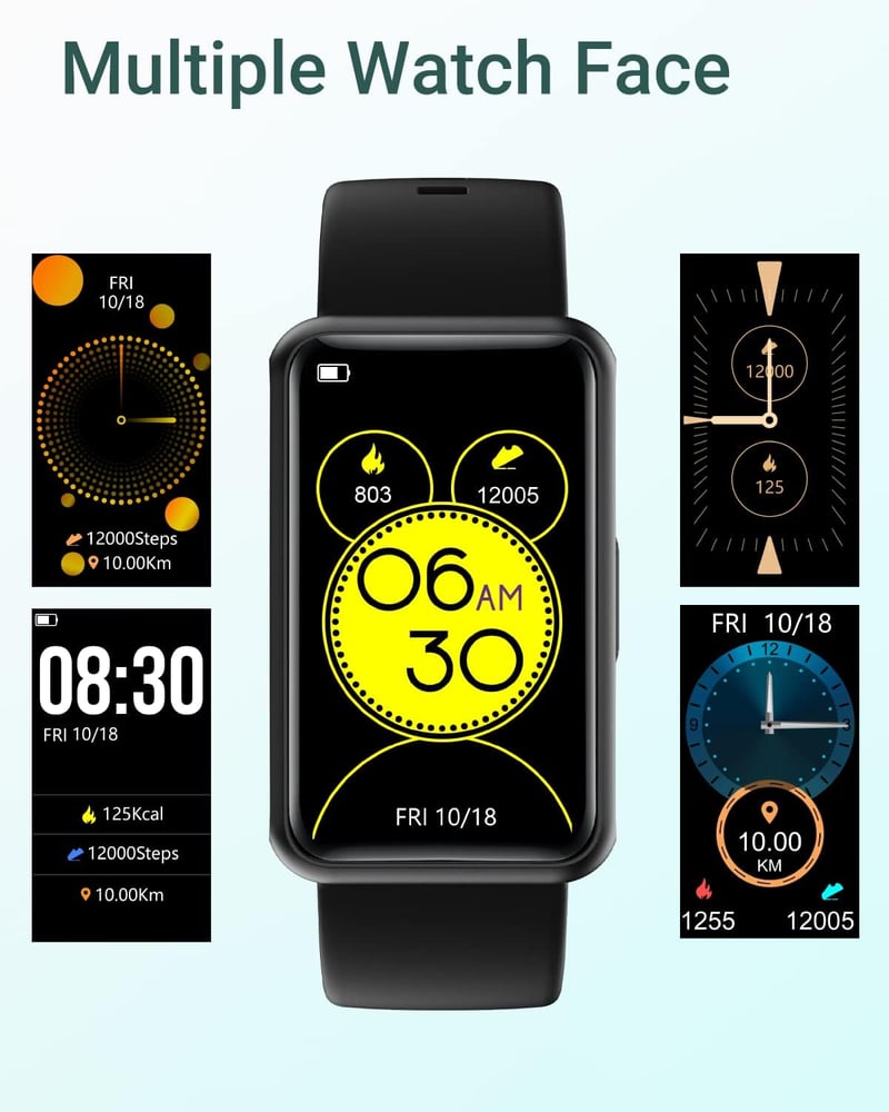 HUAKUA Okosóra Lépésszámlálóval - Nagy Kijelzős, Vízálló Fitnesz Tracker Applikáció Nélkül