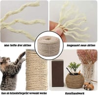 Erős Sisal Kaparókötél Macskáknak - 6mm x 15m 3