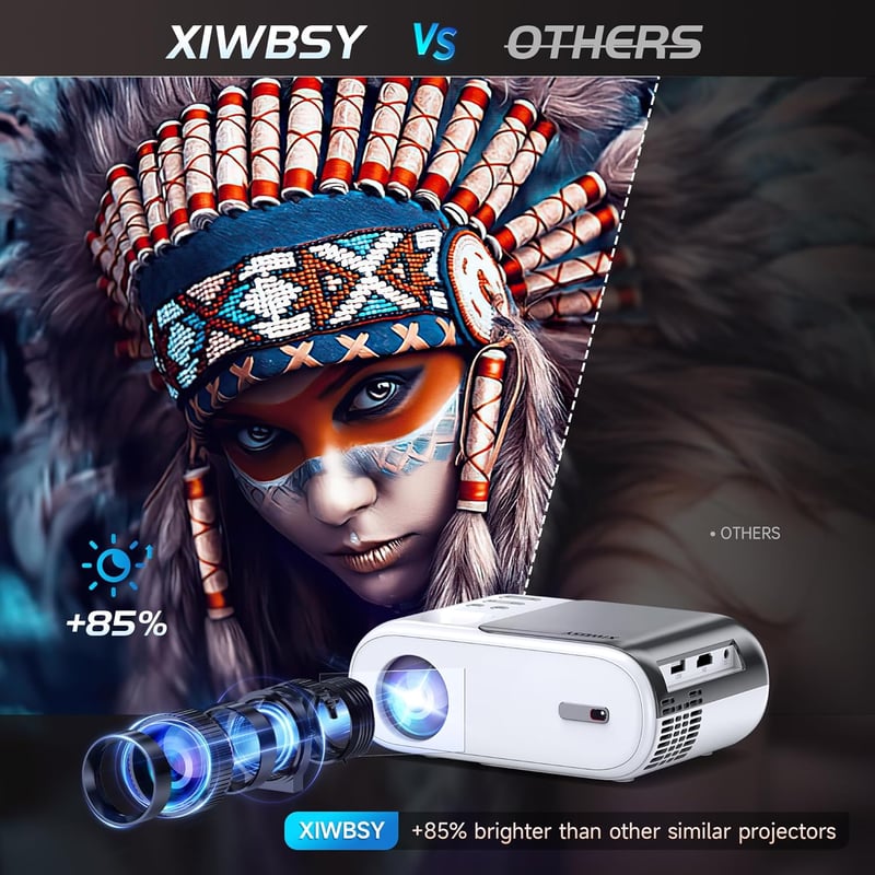 XIWBSY Bluetooth Mini Projektor 2024 - Hordozható Okos Kivetítő