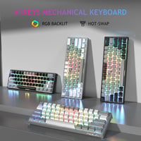 AULA 60%-os RGB Mechanikus Gamer Billentyűzet, Hot-Swap, Piros Kapcsolók 7