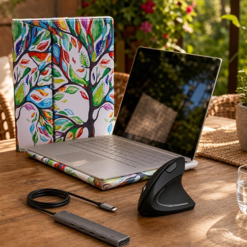 Mobil laptopstart csomag: laptop védőtok + vezeték nélküli egér + 4 portos USB-hub