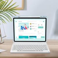 FARYODI iPad Air 13" (M2) 2024 Védőtok Levehető Bluetooth Billentyűzettel, Francia AZERTY Kiosztás, Beépített Apple Pencil Tartóval, Világos 7