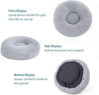 Bedsure Kerek Szürke Puha Macskaágy és Kutyafekhely 60 cm 5
