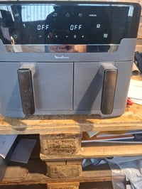 Moulinex Easy Fry Dual XXL Forrólevegős Sütő 11 L, 7 Program, Dupla Kosár, Szürke, Használt, Törött Fogantyúk (állapot: lásd a 2. képet) 5