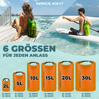 Nordlight 5L vízálló narancssárga táska - strandhoz, úszáshoz, SUP-hoz 3
