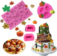 Szilikon Halloween Tök és Juharlevél Sütőforma Szett - 3D Süteménydíszítő 3