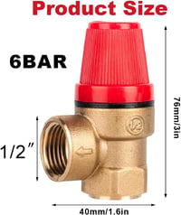 G1/2" Biztonsági Szelep - 6 Bar Nyomáscsökkentő Sárgaréz Szelep Ivóvízhez, Olajhoz, Gázhoz, DN15 M 2