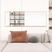 AUFHELLEN Álló Tükör 140x50 cm Arany Fém Kerettel - HD Minőségű Teljes Alakos Fali Tükör Akasztóval Nappaliba, Hálószobába, Öltözőbe 8