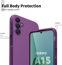 Samsung Galaxy A15 4G/5G Prémium Szilikon Tok - Lila, Ütésálló AUKASE Védőtok 6