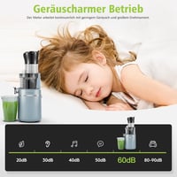 AOBOSI 200W Gyümölcs- és Zöldségprés, Kétféle Szűrővel, Fordított Funkcióval, Csendes Motorral, Intelligens Chippel - Kék Multifunkciós Lass 5
